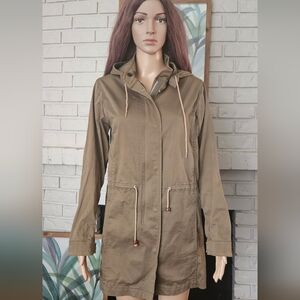 Aritzia Babaton Olive Utility Jacket Long Line Green